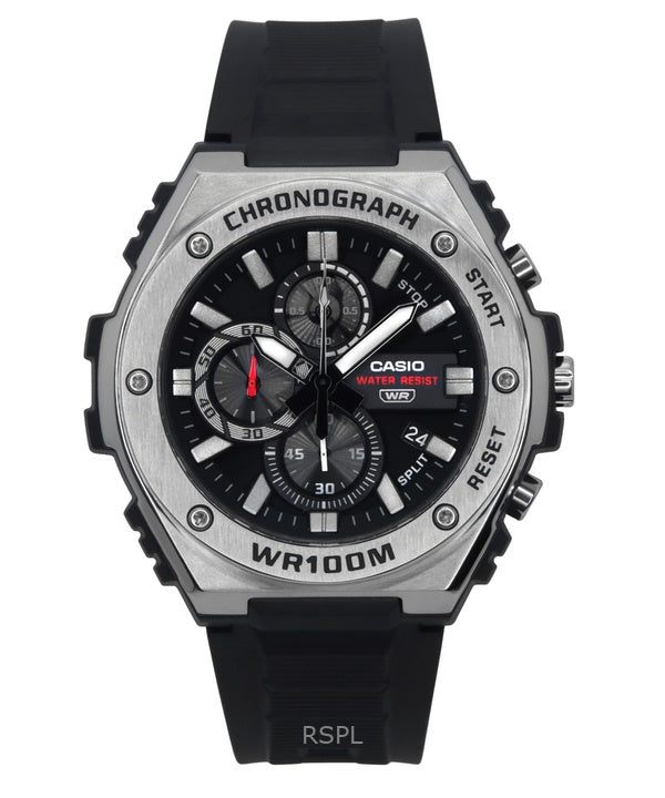 Casio Standard Analog Chronograph Resin Armband Svart Urtavla Quartz MWA-300H-1AV 100M Herrklocka