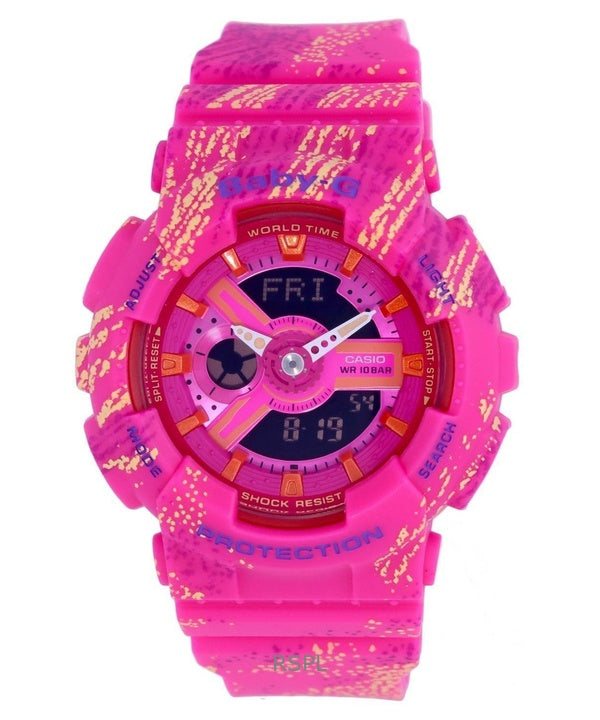 Renoverad Casio Baby-G Analog Digital Resin Armband Flerfärgad Urtavla Quartz BA-110TX-4A 100M Damklocka