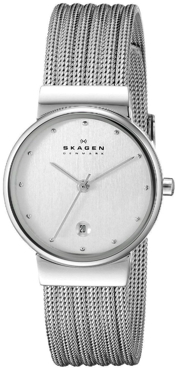 Skagen Silver tonen Mesh armband 355SSS1 kvinnors klocka