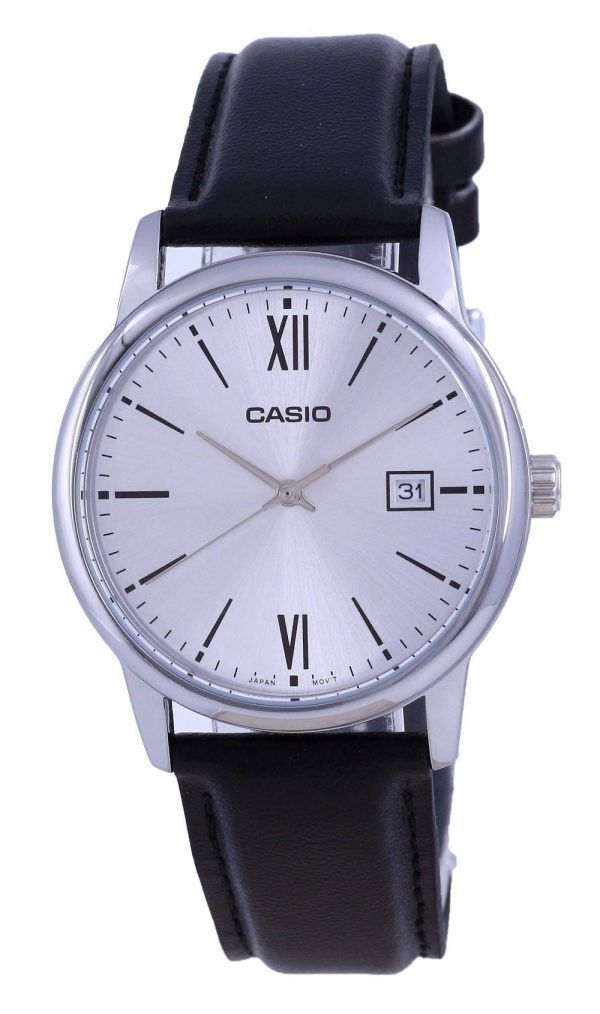 Casio Silver Dial Rostfritt stÃ¥l Analog kvarts MTP-V002L-7B3 MTPV002L-7 Herrklocka