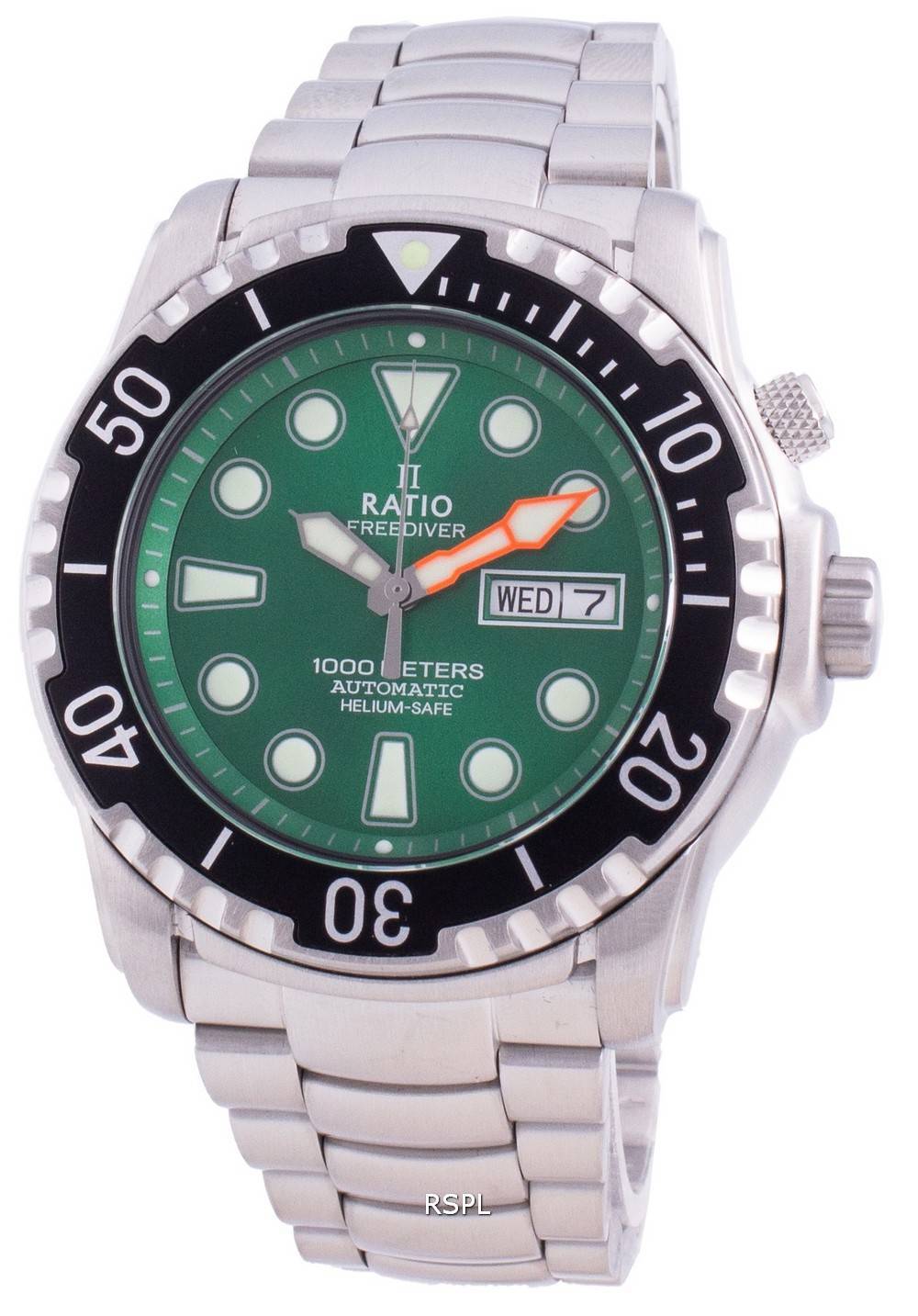 Ratio Free Diver Helium-Safe 1000M Sapphire Automatic 1068HA96-34VA-GRN Herrklocka