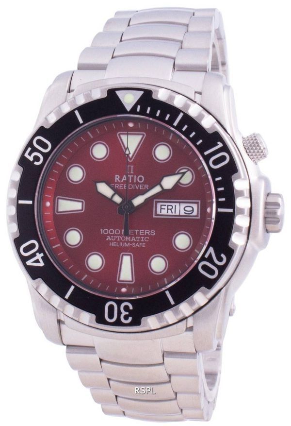 Ratio Free Diver Helium-Safe 1000M Sapphire Automatic 1068HA96-34VA-RED herrklocka