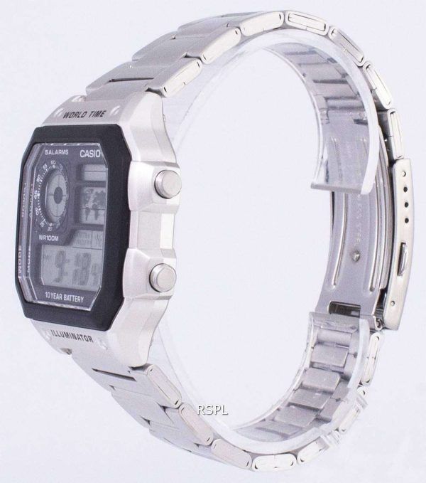 Casio Digital World Time WR100M AE-1200WHD-1AVDF AE-1200WHD-1AV Herrklocka