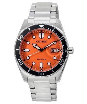 Citizen Eco-Drive orange urtavla i rostfritt stål AW1760-81X 100M herrklocka