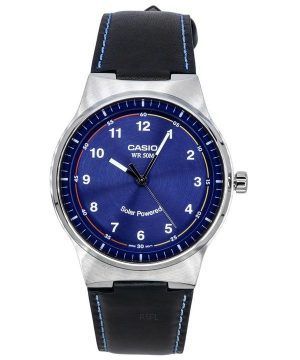 Casio Standard Analog Läderrem Blue Dial Solar Powered MTP-RS105L-2B Herrklocka