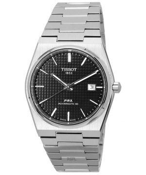 Tissot PRX T-Classic Powermatic 80 rostfritt stål svart urtavla T137.407.11.051.00 T1374071105100 100M herrklocka