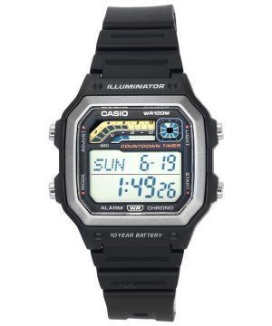 Casio Standard Digital Black Resin Armband Quartz WS-1600H-1A 100M herrklocka