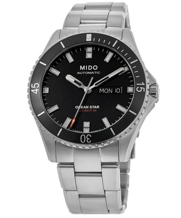 Mido Ocean Star rostfritt stål svart urtavla Automatisk dykare M026.430.11.051.00 200M herrklocka