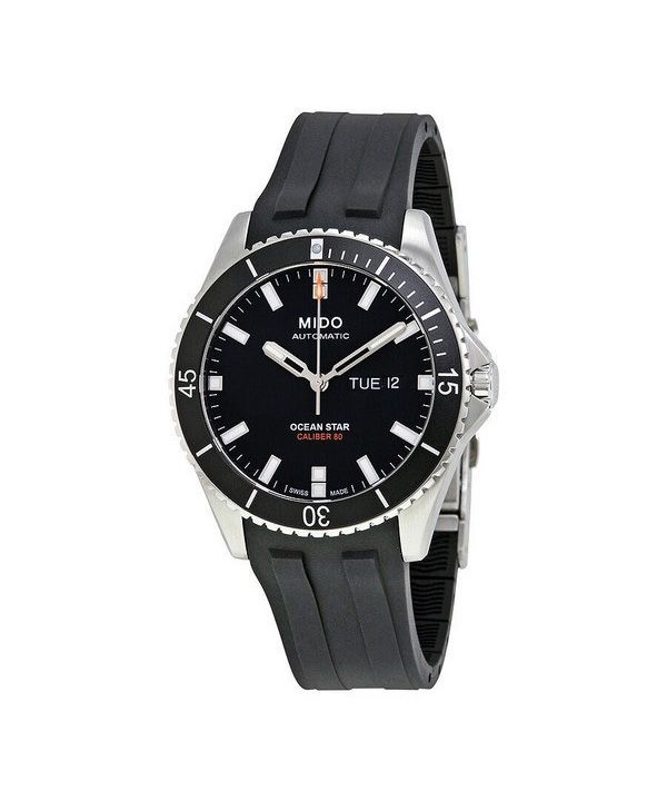 Mido Ocean Star gummirem svart urtavla Automatisk dykare M026.430.17.051.00 200M herrklocka