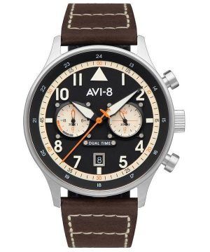 AVI-8 Hawker Hurricane Carey Dual Time Manston Black Dial Quartz AV-4088-01 Herrklocka