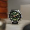 AVI-8 Hawker Hurricane Carey Dual Time Merville Green Dial Quartz AV-4088-02 herrklocka