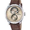 Festina Retro Läderrem Multifunktion Beige Urtavla Quartz F16573-9 Herrklocka