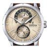 Festina Retro Läderrem Multifunktion Beige Urtavla Quartz F16573-9 Herrklocka