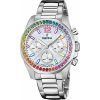 Festina Rainbow Chronograph Rostfritt stål Crystal Accenter Silver Urtavla Quartz F20606-2 100M Damklocka