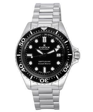 Edox Neptunian Grande Reserve Date Black Dial Automatic Diver's 80801 3NM NIN 300M herrklocka