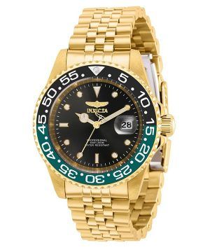 Invicta Pro Diver Gold Tone Rostfritt stål Black Dial Quartz Diver&#39,s 36043 200M herrklocka