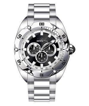 Invicta Venom GMT rostfritt stål svart urtavla Quartz 45729 100M herrklocka