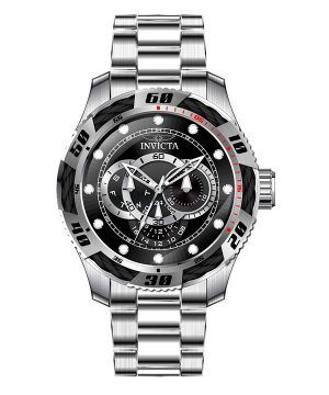 Invicta Speedway GMT rostfritt stål svart urtavla Quartz 45755 100M herrklocka