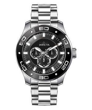 Invicta Pro Diver Scuba GMT rostfritt stål svart urtavla Quartz 45756 100M herrklocka