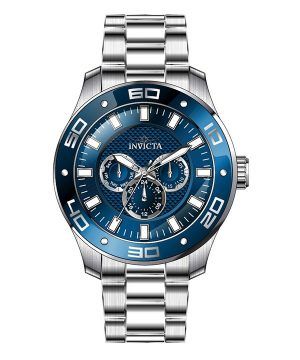 Invicta Pro Diver Scuba GMT rostfritt stål Blue Dial Quartz 45757 100M herrklocka