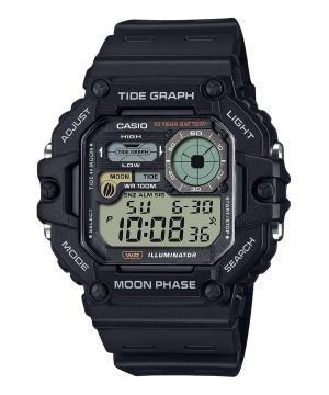 Casio Standard Digital Graph Moon Phase Resin Armband Quartz WS-1700H-1AV 100M herrklocka