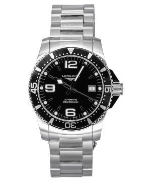 Longines HydroConquest rostfritt stål svart urtavla Automatisk dykare L3.742.4.56.6 300M herrklocka