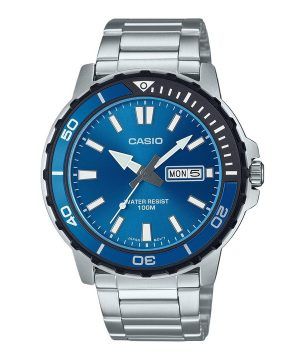 Casio Standard Analog Rostfritt Stål Blå Urtavla Quartz MTD-125D-2A1V 100M Herrklocka