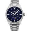 Emporio Armani Moon Phase Rostfritt stål Multifunktion Blue Dial Quartz AR11553 Herrklocka