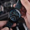 AVI-8 Hawker Hurricane Dual Retrograde Chronograph Storm Black Läderrem Black Dial Quartz AV-4056-0A Herrklocka