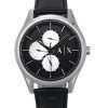 Armani Exchange Multifunktion Läderrem Svart Urtavla Quartz AX1872 Herrklocka