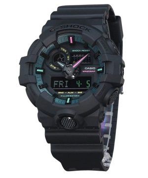 Casio G-Shock Analog Digital Multi Fluorescent Accents Series Resin Armband Black Dial Quartz GA-700MF-1A 200M herrklocka