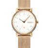 Skagen Kuppel Lille Rose Gold Rostfritt stål Vit Urtavla Quartz SKW3099 Damklocka