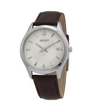 Seiko Nobel Discover More Läderrem Beige Urtavla Quartz SUR421P1 100M Herrklocka