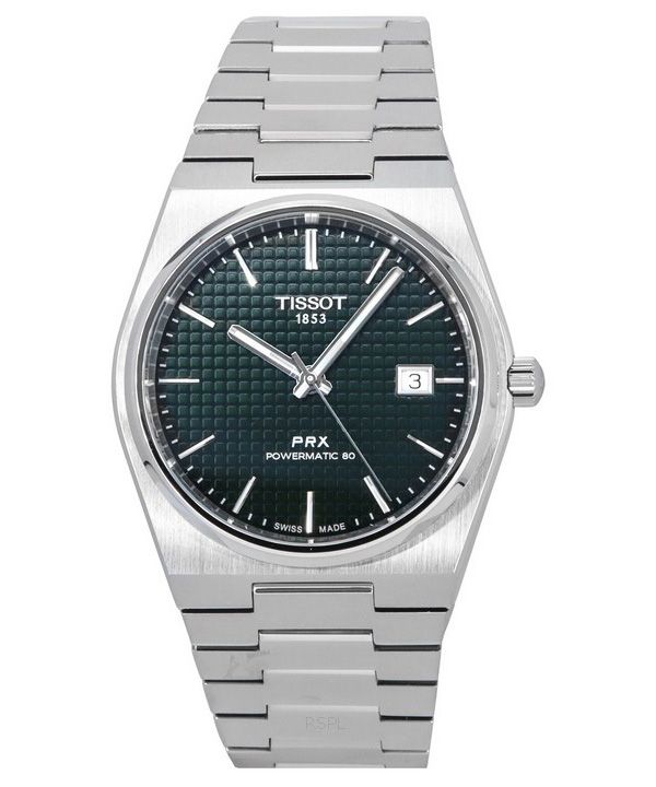 Tissot T-Classic PRX Powermatic 80 rostfritt stål grön urtavla Automatisk T137.407.11.091.00 100M herrklocka