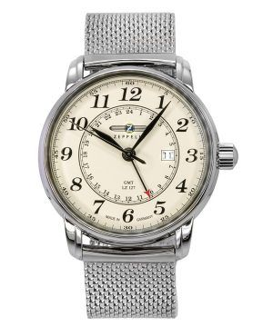 Zeppelin LZ127 Graf GMT rostfritt stål Beige Urtavla Quartz 7642M5 Herrklocka