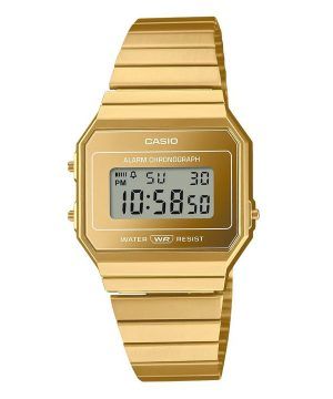 Casio Vintage Digital Gold Rostfritt Stål Kvarts A700WEVG-9A unisexklocka