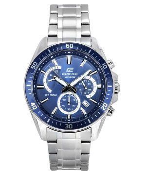 Casio Edifice Analog Standard Chronograph Rostfritt stål Blå Urtavla Quartz EFR-552D-2A 100M herrklocka