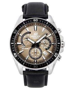 Casio Edifice Analog Standard Chronograph Läderrem Ljusbrun Urtavla Quartz EFR-552L-5A 100M Herrklocka