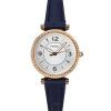 Fossil Carlie Crystal Accenter Silver Urtavla Navy LiteHide Läder Quartz ES5295 Damklocka