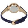 Fossil Carlie Crystal Accenter Silver Urtavla Navy LiteHide Läder Quartz ES5295 Damklocka