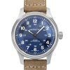 Hamilton Khaki Field Titanium Läderrem Blå Urtavla Automatisk H70545540 100M herrklocka