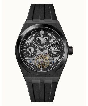 Ingersoll The Broadway Moonphase Dual Time Black Skeleton Dial Automatic I12908 Herrklocka