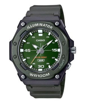 Casio Standard Analog Resin Armband Grön Urtavla Quartz MW-620H-3AV 100M Herrklocka