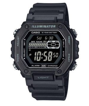 Casio Standard Digital Svart Resin Armband Blå Urtavla Quartz MWD-110HB-1BV 100M Herrklocka