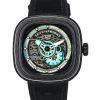 Sevenfriday P-Series Jade Carbon Grey And Blue Skeleton Dial Automatisk PS3/01 SF-PS3-01 100M herrklocka