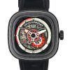 Sevenfriday P-Series Ruby Carbon Grey And Red Skeleton Dial Automatisk PS3/02 SF-PS3-02 100M herrklocka