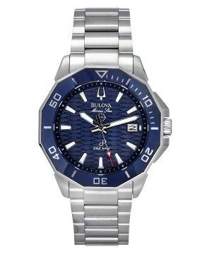 Bulova Marine Star Precisionist rostfritt stål Blue Dial Quartz Diver's 96B433 200M herrklocka