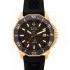 Bulova Marine Star Svart Silikonrem Brun Urtavla Precisionist Quartz Diver's 200M 98B421 Herrklocka