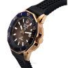 Bulova Marine Star Svart Silikonrem Brun Urtavla Precisionist Quartz Diver's 200M 98B421 Herrklocka