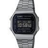 Casio Vintage digitalt armband i rostfritt stål svart urtavla Quartz A168WGG-1B unisexklocka